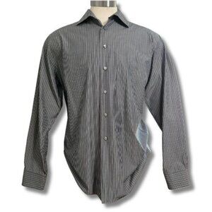 Calvin Klein Men's Large 16.5" 2000's Slim Fit Long Sleeve Dress Shirt